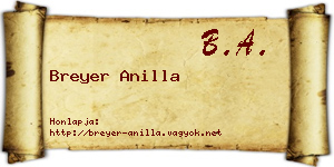 Breyer Anilla névjegykártya